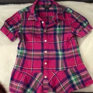 Polo Ralph Lauren pink/purple plaid girls shirt